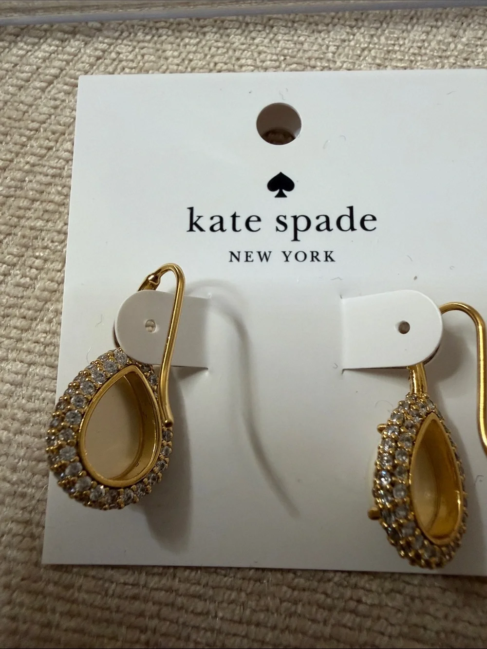 kate spade Gold and Cream Teardrop Pearl Halo Earrings
